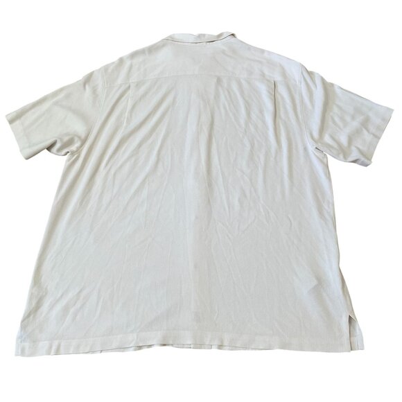 Tommy Bahama Silk Shirt Men's Size 2XL White Floral Knit Aloha Hawaiian Style - Picture 5 of 5
